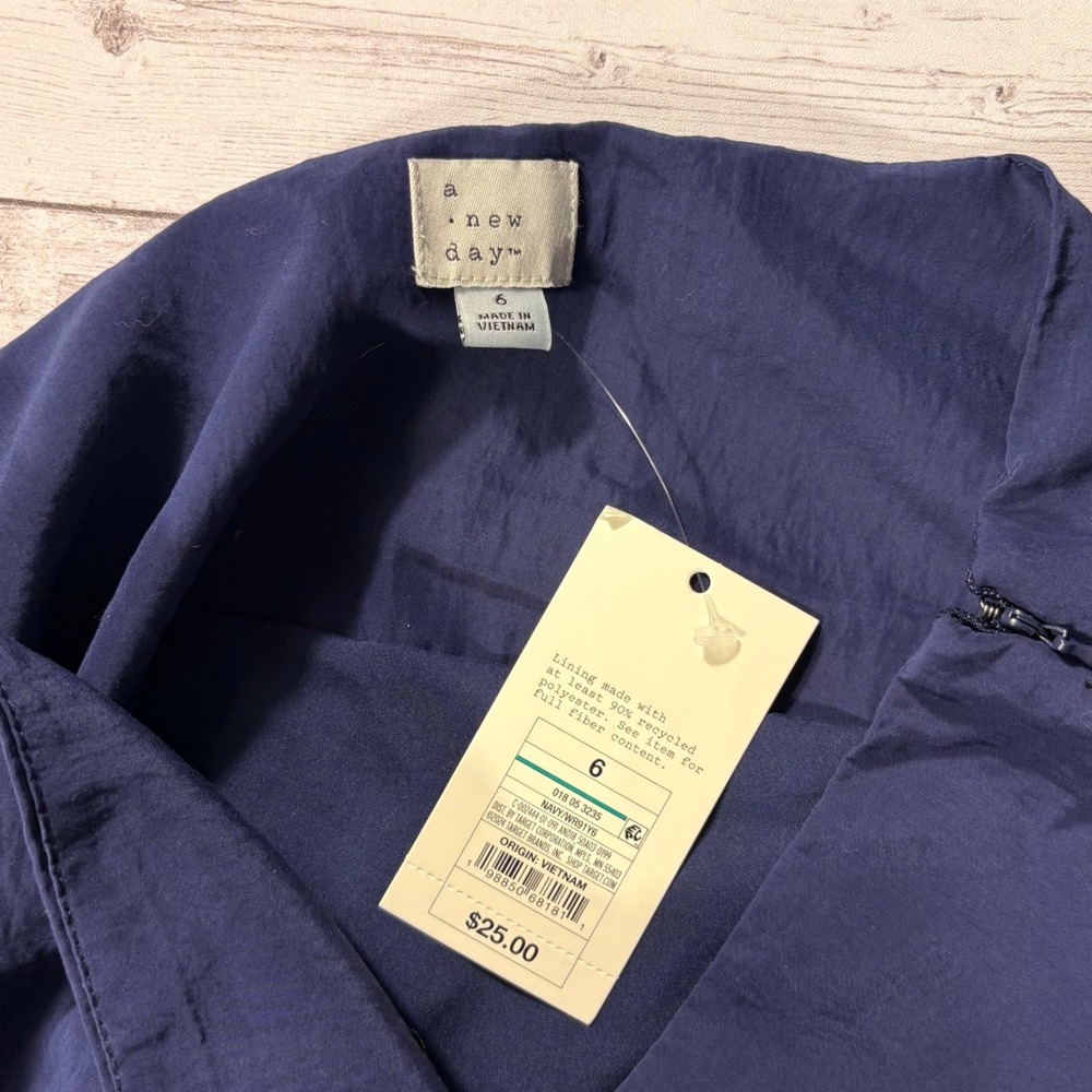 A New Day Navy Blue Bubble Mini Skirt Modal Blend Size 6 NWT 018053235 - Picture 4 of 8